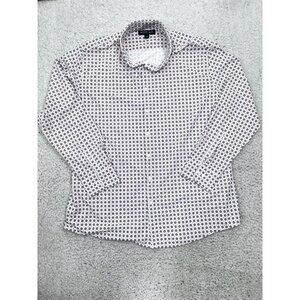 Mizzen + Main White Geometric Lightweight Leeward Button Down Shirt Size XXL